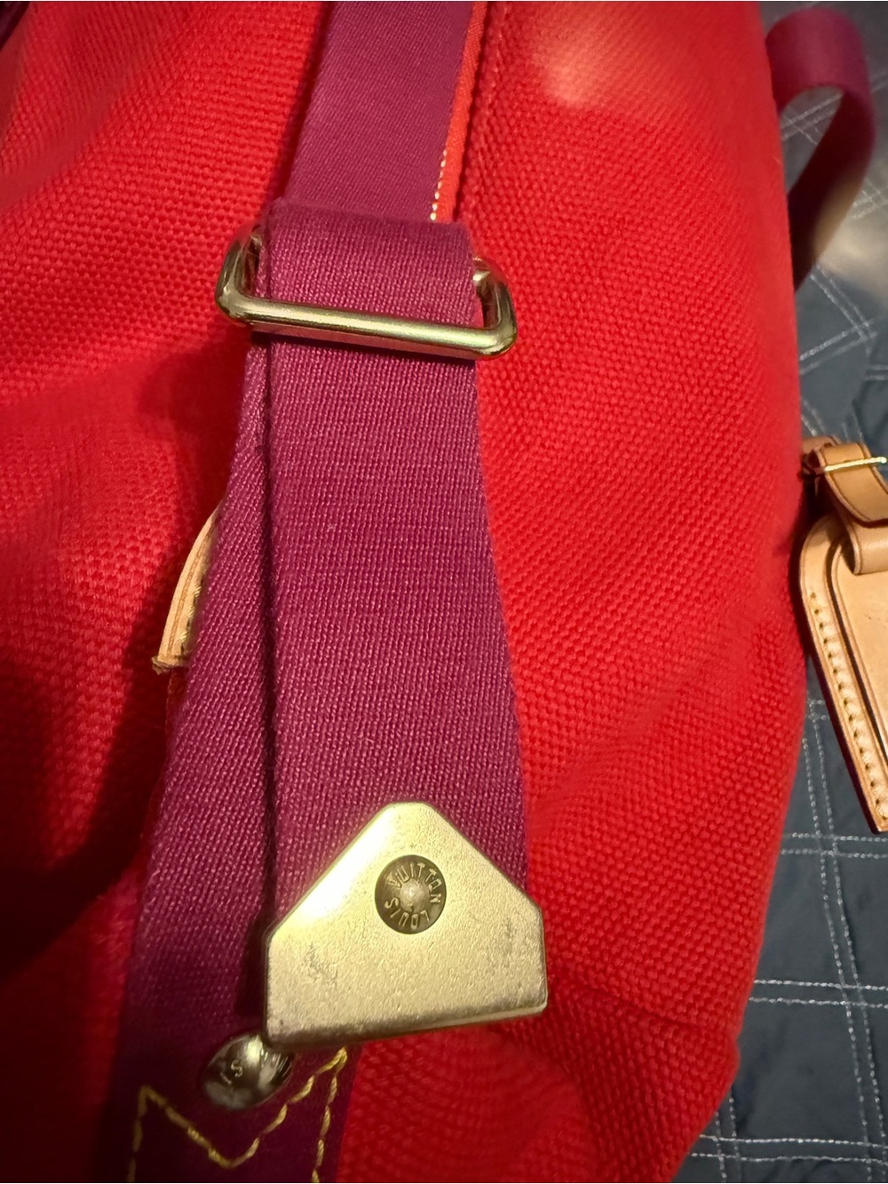 Louis Vuitton Red Cabas Antigua MM - Limited - Vintage Luxury - Perfect Tote - Picture 15 of 16